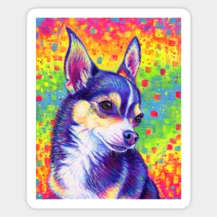 Psychedelic Rainbow Chihuahua Dog Sticker